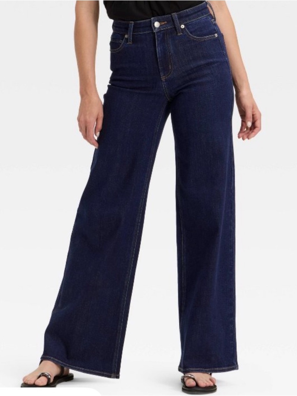 universal thread wide leg dark jeans, size 10, regular